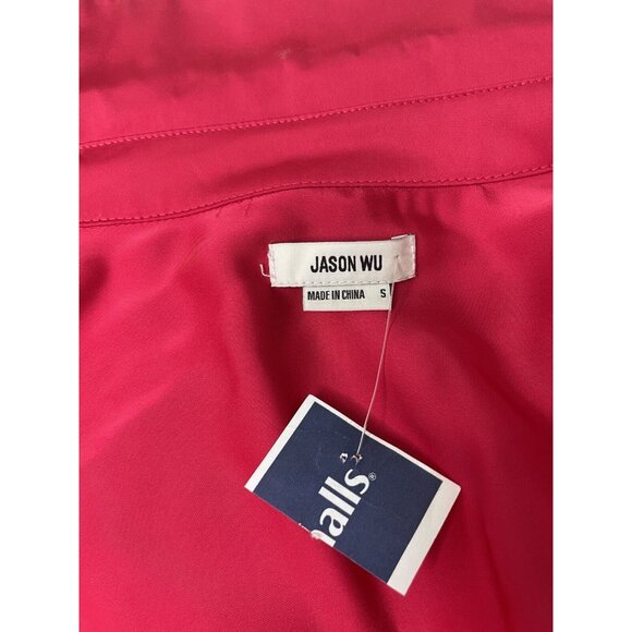 Jason Wu Red Satin Oversized Button down Small NWT - Picture 5 of 10